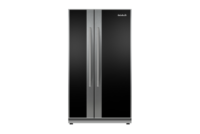 [101066] SNSL3024B - ALHAFEZ Side-by-side fridge, silver, black door